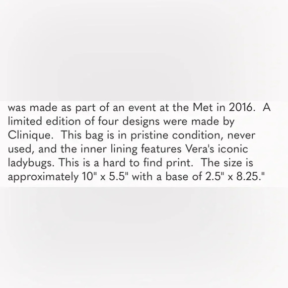 Vera Neumann Clinique Butterfly Print Zipper Makeup Cosmetics Bag Unused - Picture 6 of 6